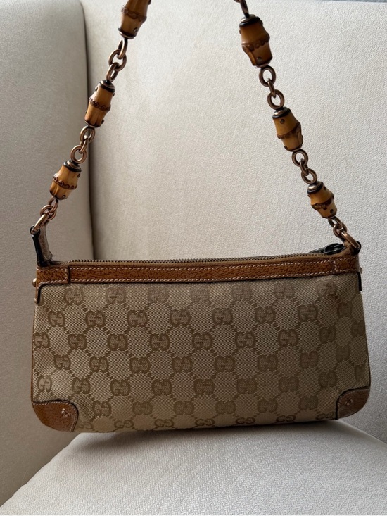 Gucci Handbags - Gucci GG Monogram Canvas Bamboo Chain Shoulder Bag
